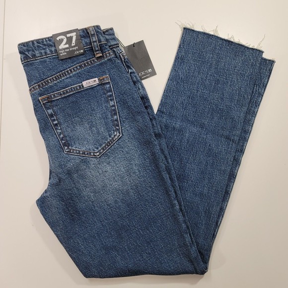 JOE'S JEANS Size 27 High Rise Straight Ankle Raw Hem Jeans Stretch Cotton NWT - Picture 2 of 9